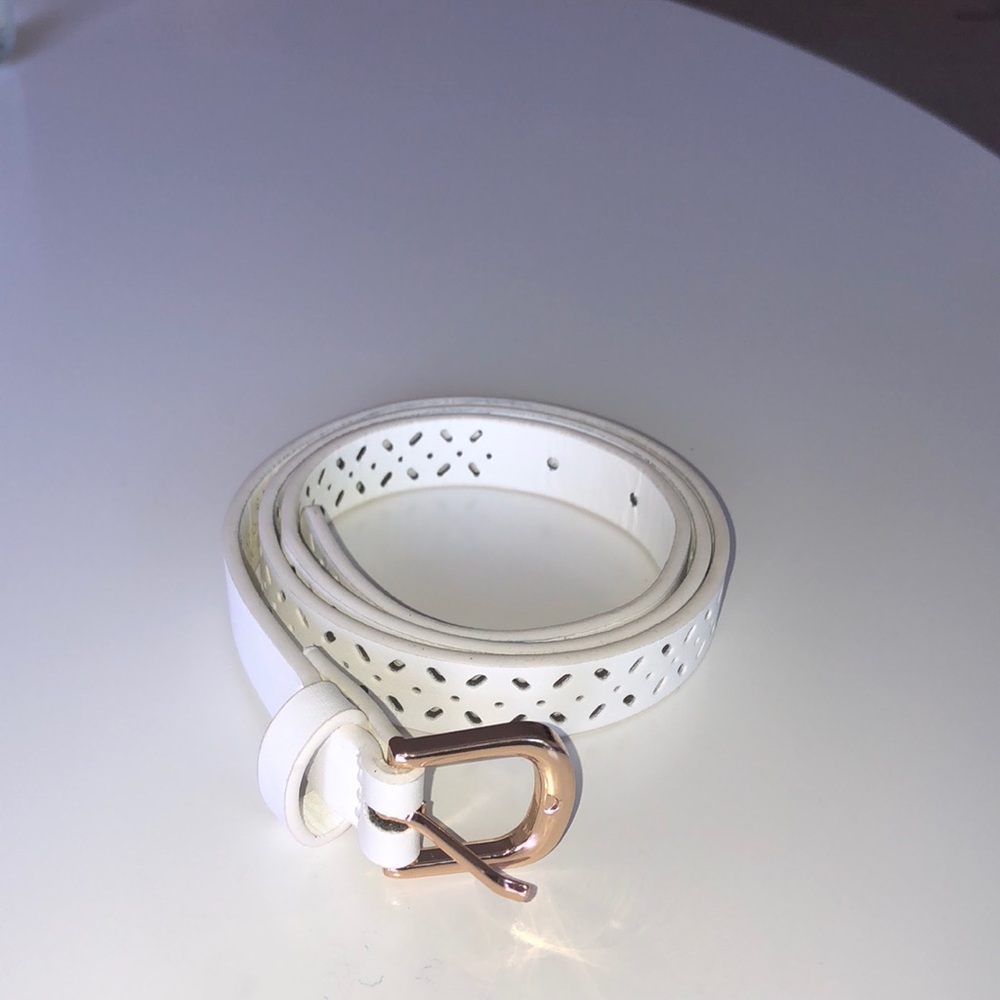 White Leather belt